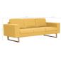 Preview: 3-Sitzer-Sofa Stoff Gelb