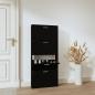 Preview: ARDEBO.de - Schuhschrank Schwarz 59x17x150 cm Holzwerkstoff