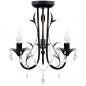 Preview: ARDEBO.de - Decknlampe Art Novau mit Kristallperlen 3 x E14