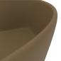 Preview: Luxus-Waschbecken mit Überlauf Matt Creme 36x13 cm Keramik