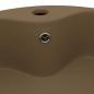 Preview: Luxus-Waschbecken mit Überlauf Matt Creme 36x13 cm Keramik