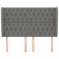 Preview: Kopfteil mit Ohren Dunkelgrau 147x23x118/128 cm Stoff