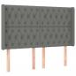 Preview: Boxspringbett mit Matratze & LED Dunkelgrau 140x190 cm Stoff