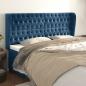 Preview: ARDEBO.de - Kopfteil mit Ohren Dunkelblau 183x23x118/128 cm Samt