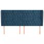 Preview: Kopfteil mit Ohren Dunkelblau 183x23x118/128 cm Samt