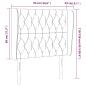 Preview: Kopfteil mit Ohren Creme 93x23x118/128 cm Stoff