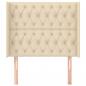 Preview: Kopfteil mit Ohren Creme 103x16x118/128 cm Stoff