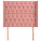 Preview: Kopfteil mit Ohren Rosa 93x16x118/128 cm Samt