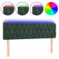 Preview: LED Kopfteil Dunkelgrün 160x7x78/88 cm Samt