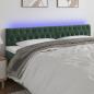 Preview: ARDEBO.de - LED Kopfteil Dunkelgrün 200x7x78/88 cm Samt