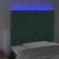 Preview: LED Kopfteil Dunkelgrün 100x7x118/128 cm Samt