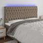 Preview: LED Kopfteil Taupe 180x7x118/128 cm Stoff
