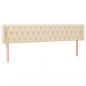 Preview: LED Kopfteil Creme 203x16x78/88 cm Stoff