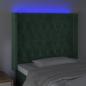 Preview: LED Kopfteil Dunkelgrün 103x16x118/128 cm Samt