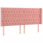 Preview: LED Kopfteil Rosa 183x16x118/128 cm Samt