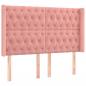 Preview: LED Kopfteil Rosa 147x16x118/128 cm Samt