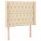 Preview: LED Kopfteil Creme 103x16x118/128 cm Stoff