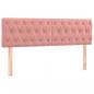 Preview: Boxspringbett mit Matratze & LED Rosa 140x190 cm Samt