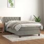 Preview: ARDEBO.de - Boxspringbett mit Matratze Hellgrau 80x200 cm Samt