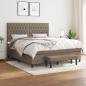 Preview: ARDEBO.de - Boxspringbett mit Matratze Taupe 180x200 cm Stoff