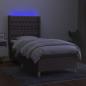 Preview: Boxspringbett mit Matratze & LED Taupe 90x200 cm Stoff