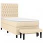 Preview: Boxspringbett mit Matratze Creme 100x200 cm Stoff