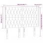 Preview: LED Kopfteil Creme 163x16x118/128 cm Stoff
