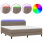 Preview: Boxspringbett mit Matratze & LED Taupe 160x200 cm Stoff