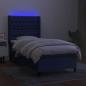 Preview: Boxspringbett mit Matratze & LED Blau 80x200 cm Stoff