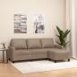 Preview: ARDEBO.de - 3-Sitzer-Sofa mit Hocker Cappuccino-Braun 180 cm Kunstleder