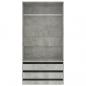 Preview: Kleiderschrank Betongrau 100x50x200 cm Holzwerkstoff