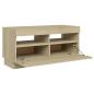 Preview: TV-Schrank mit LED-Leuchten Sonoma-Eiche 80x35x40 cm