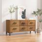 Preview: ARDEBO.de - Kommode Braun 110x30x45 cm Massivholz Kiefer