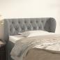 Preview: ARDEBO.de - Kopfteil mit Ohren Hellgrau 103x23x78/88 cm Samt