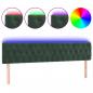 Preview: LED Kopfteil Dunkelgrün 180x7x78/88 cm Samt