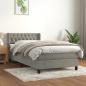 Preview: ARDEBO.de - Boxspringbett mit Matratze Hellgrau 90x200 cm Samt