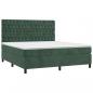 Preview: Boxspringbett mit Matratze & LED Dunkelgrün 180x200 cm Samt