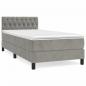 Preview: Boxspringbett mit Matratze Hellgrau 90x200 cm Samt