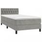 Preview: Boxspringbett mit Matratze Hellgrau 90x190 cm Samt