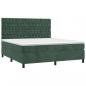 Preview: Boxspringbett mit Matratze Dunkelgrün 180x200 cm Samt