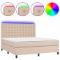 Preview: Boxspringbett mit Matratze & LED Cappuccino-Braun 180x200cm