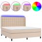 Preview: Boxspringbett mit Matratze & LED Cappuccino-Braun 180x200cm