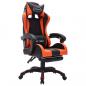 Preview: Gaming-Stuhl mit RGB LED-Leuchten Orange und Schwarz Kunstleder