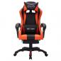 Preview: Gaming-Stuhl mit RGB LED-Leuchten Orange und Schwarz Kunstleder