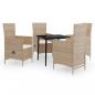 Preview: 5-tlg. Garten-Essgruppe mit Kissen Beige