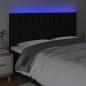 Preview: LED Kopfteil Schwarz 160x5x118/128 cm Stoff