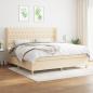 Preview: ARDEBO.de - Boxspringbett mit Matratze Creme 200x200 cm Stoff