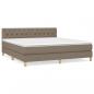 Preview: Boxspringbett mit Matratze Taupe 160x200 cm Stoff