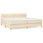 Preview: Boxspringbett mit Matratze Creme 200x200 cm Stoff