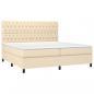Preview: Boxspringbett mit Matratze Creme 200x200 cm Stoff